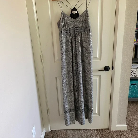LOFT | Dresses | Loft Black And White Maxi Dress Sz 12